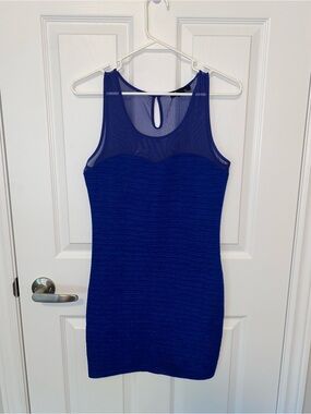 Sheer Royal Blue Mini Dress